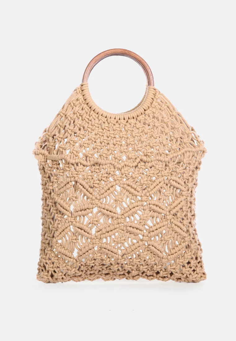 LEFT-IN-KNOTS Handmade Cotton Crochet Bag