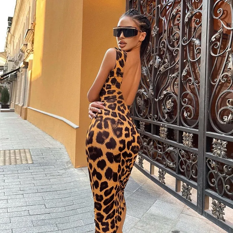 Leopard Print Pencil Dress