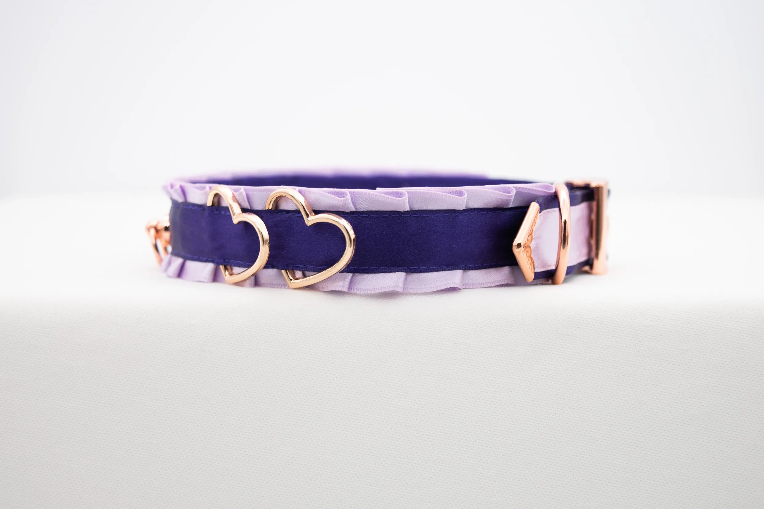 Lilac and Regal Purple Rose Gold Heart Collar