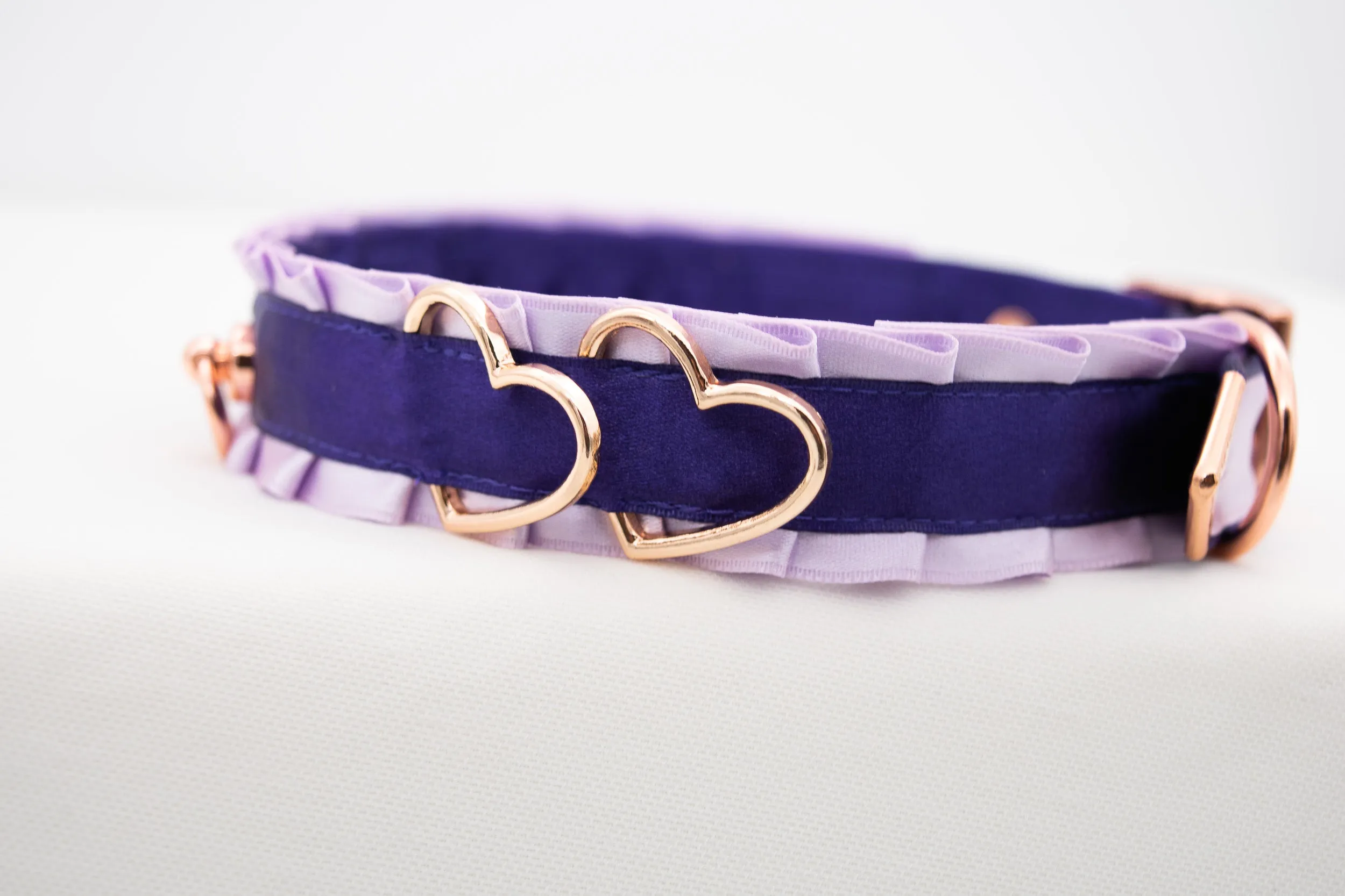 Lilac and Regal Purple Rose Gold Heart Collar