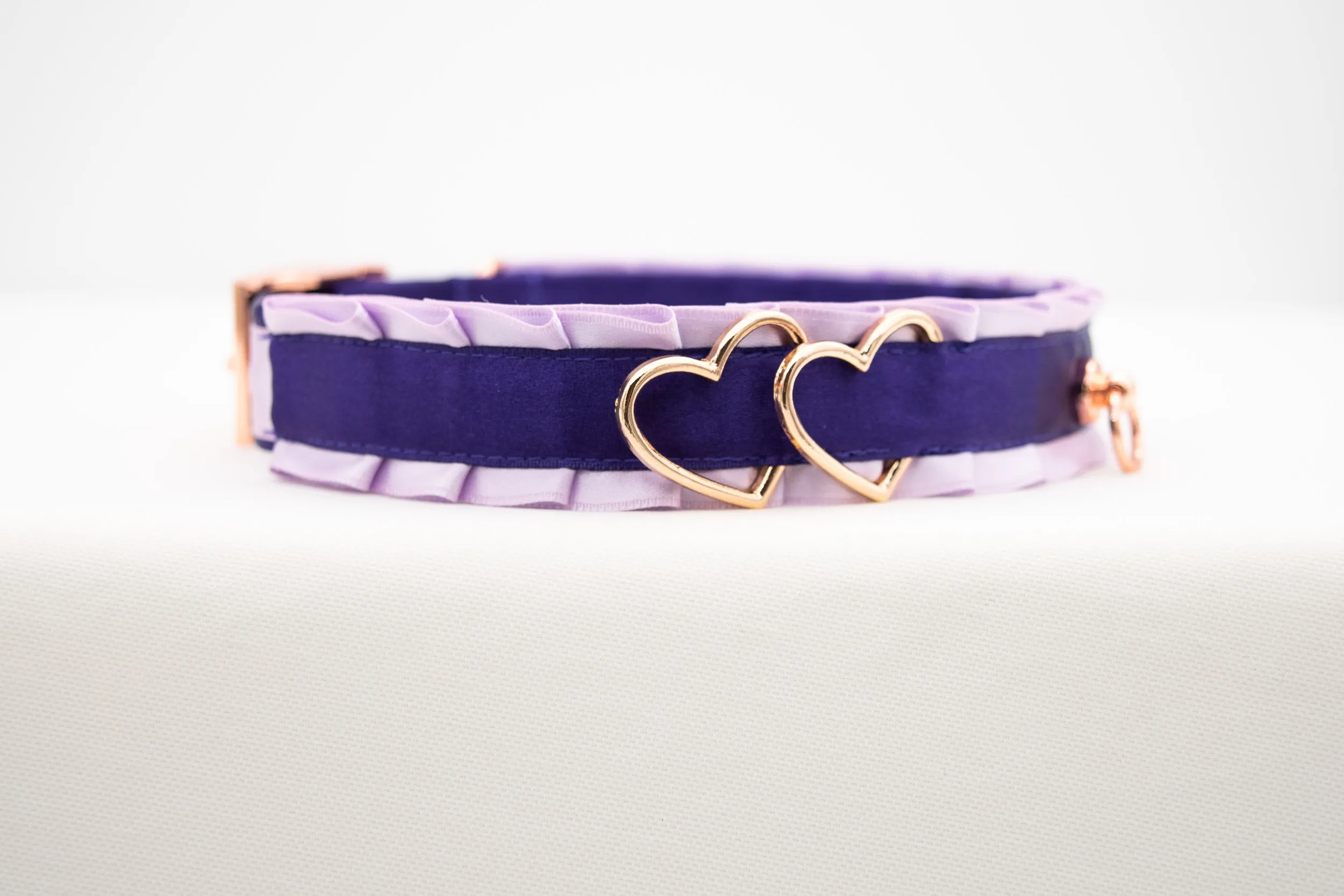 Lilac and Regal Purple Rose Gold Heart Collar