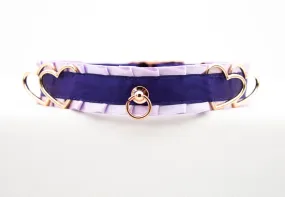 Lilac and Regal Purple Rose Gold Heart Collar