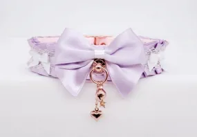 Lilac White and Pink Rose Gold Pet Play Collar