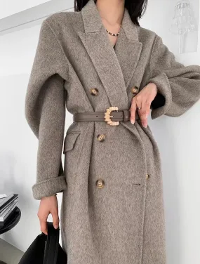 Long Double-sided Cashmere Double-breasted Classic Women's Hair Coat