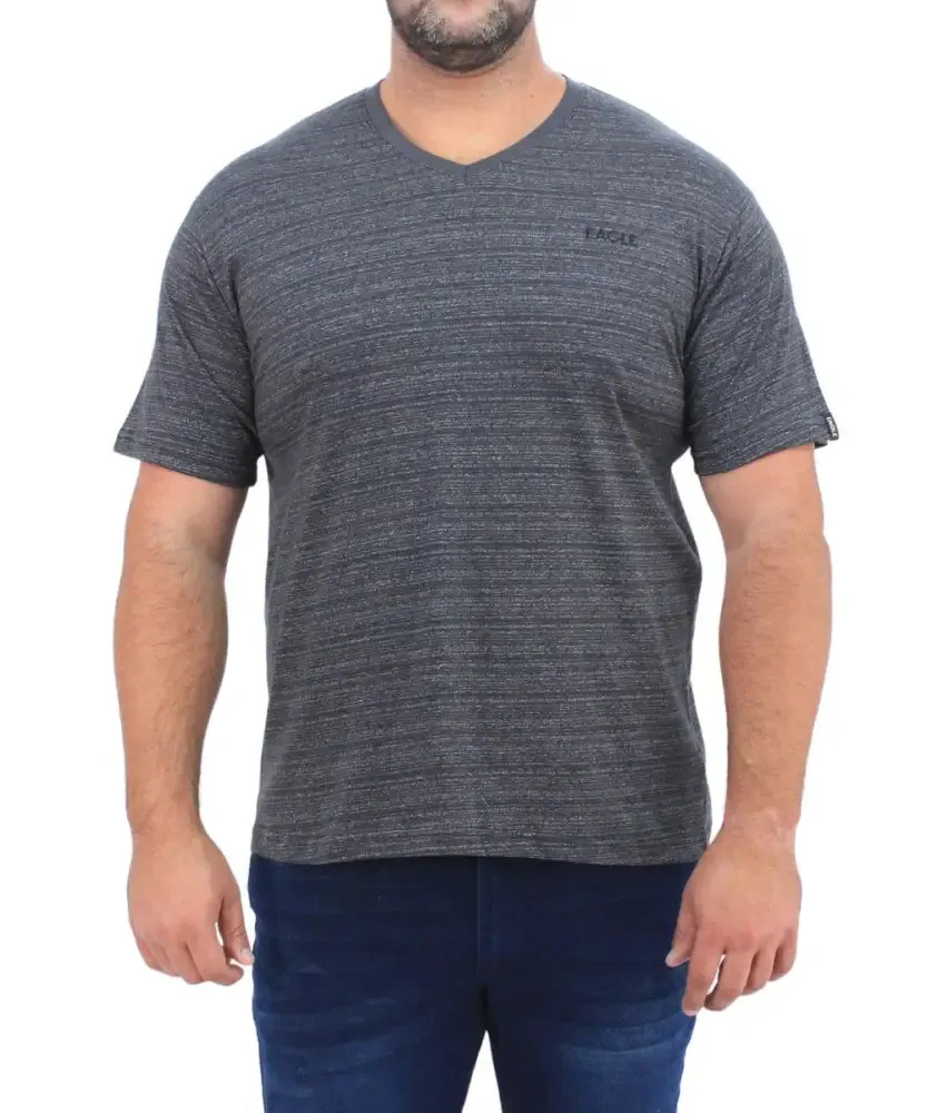 Mens Irregular Stripe VNeck Tee