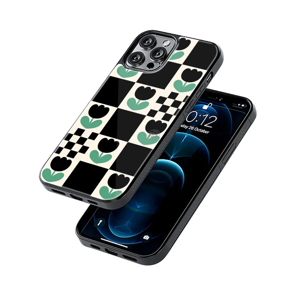 Minimalistic Flower Pattern Phone Cover | Glass Case