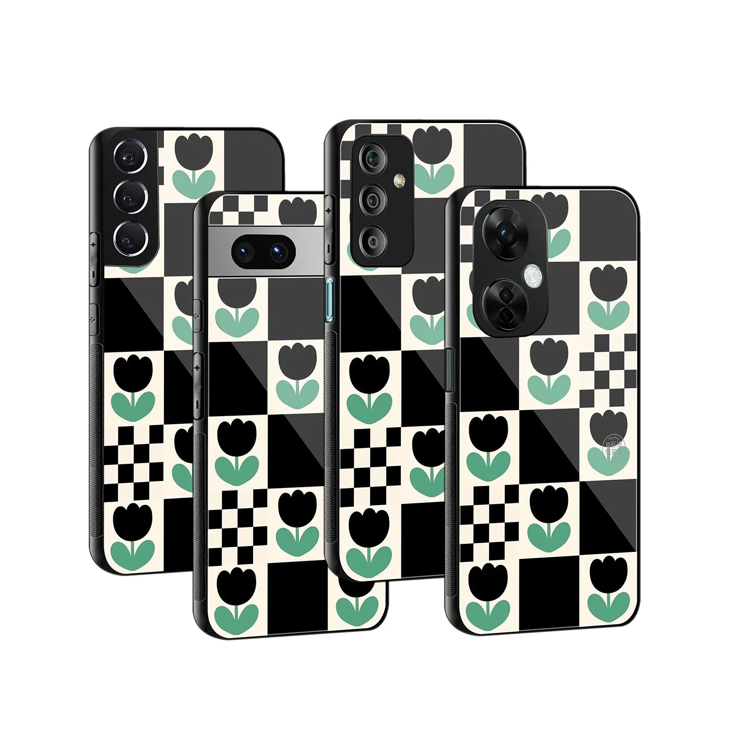 Minimalistic Flower Pattern Phone Cover | Glass Case