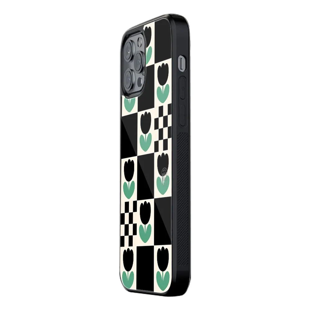 Minimalistic Flower Pattern Phone Cover | Glass Case