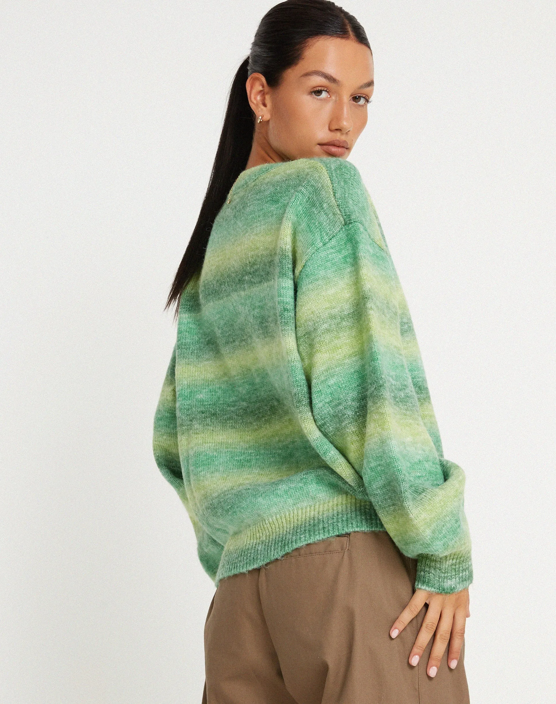 MOTEL X OLIVIA NEILL Oversized Ammaria Jumper in Green