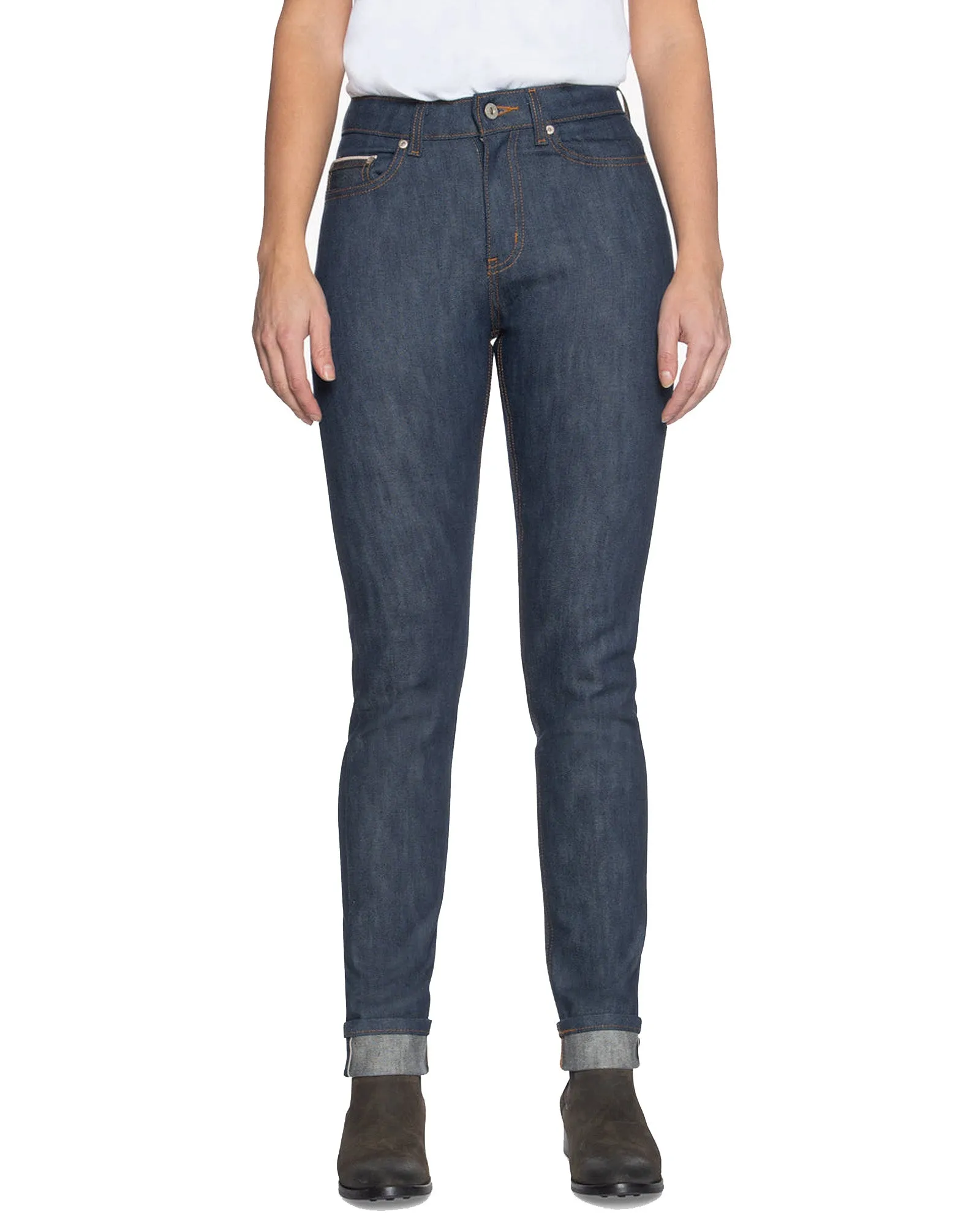 Naked & Famous Denim High Skinny Womens Jeans - Golden Hour Slub Stretch Selvedge / Indigo