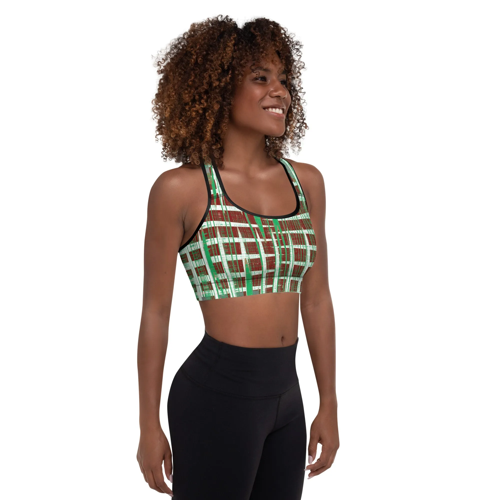 Padded Sports Bra green brown