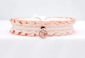 Peach Lace Pet Play Collar