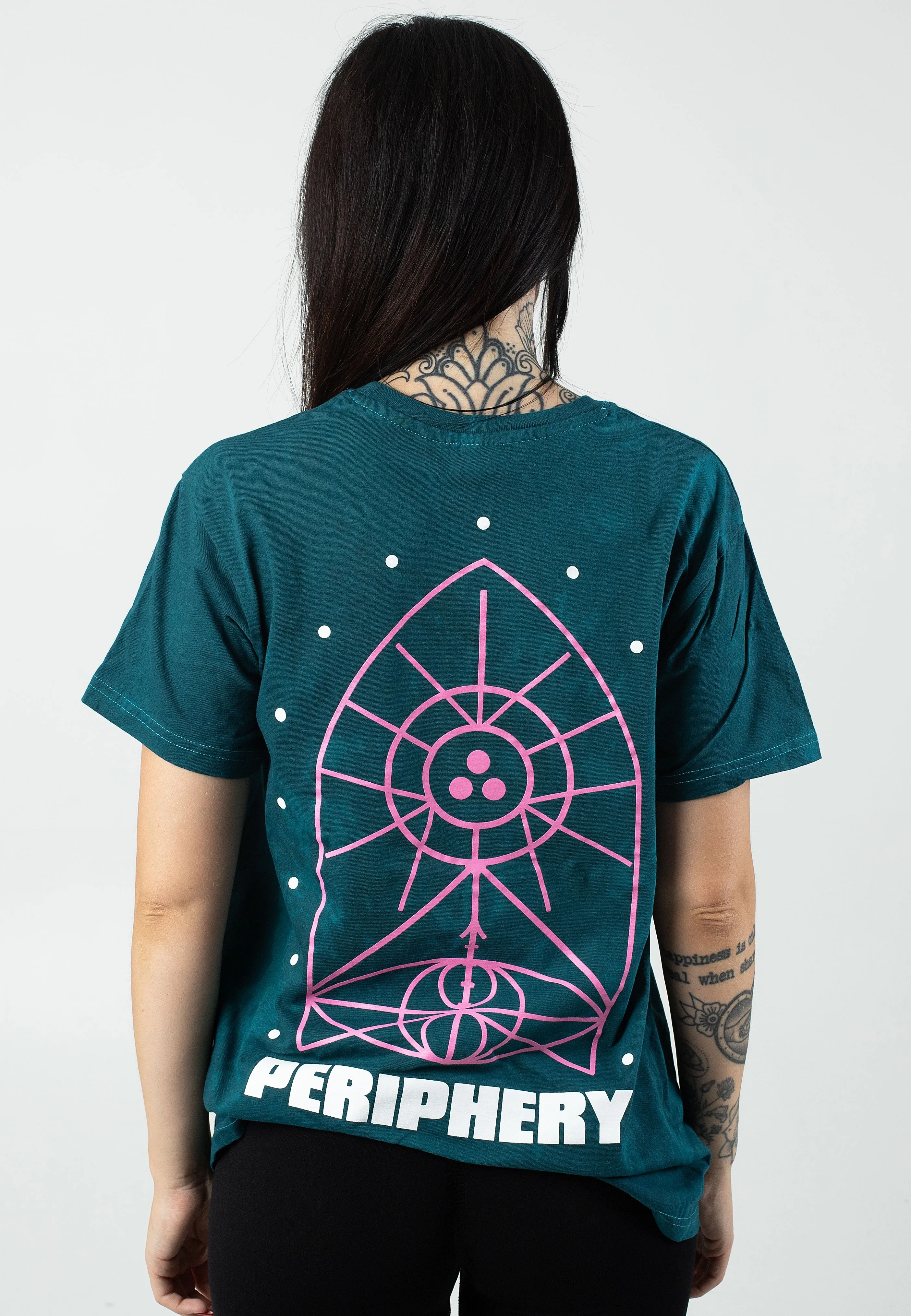 Periphery - 3Dot Geometric Symbols Teal Tie Dye - T-Shirt