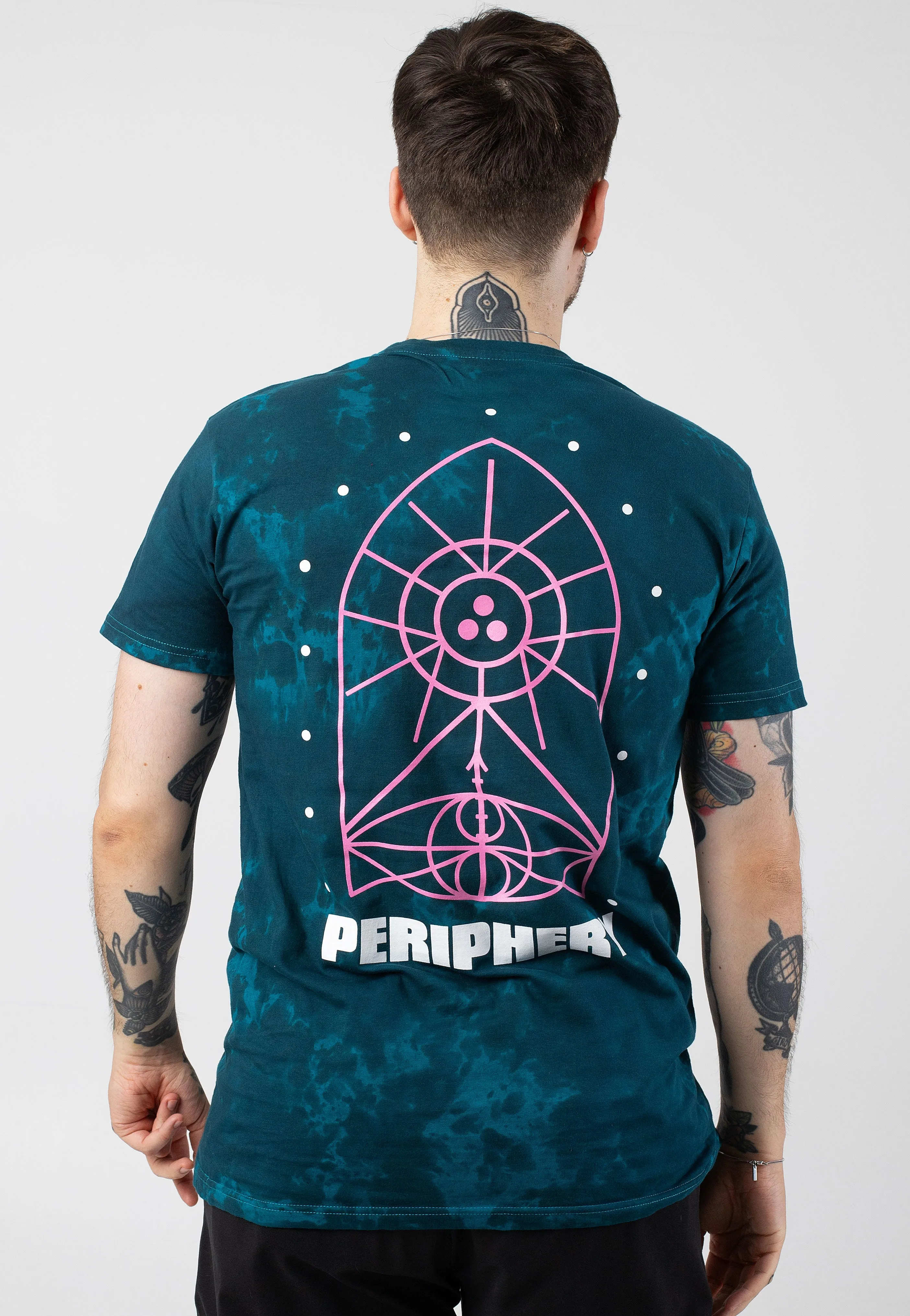 Periphery - 3Dot Geometric Symbols Teal Tie Dye - T-Shirt