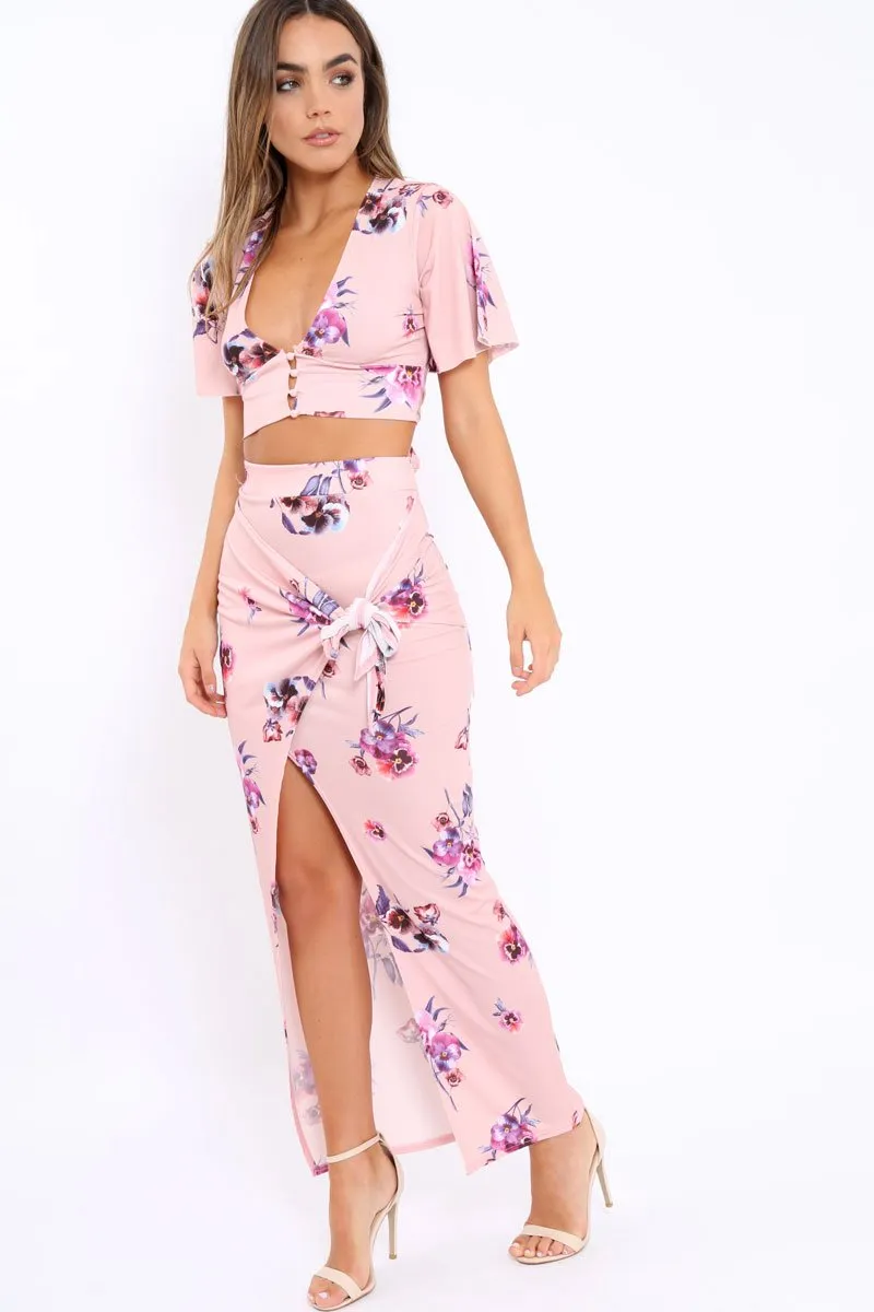 Pink Floral Print Co-ord Set - Shayna