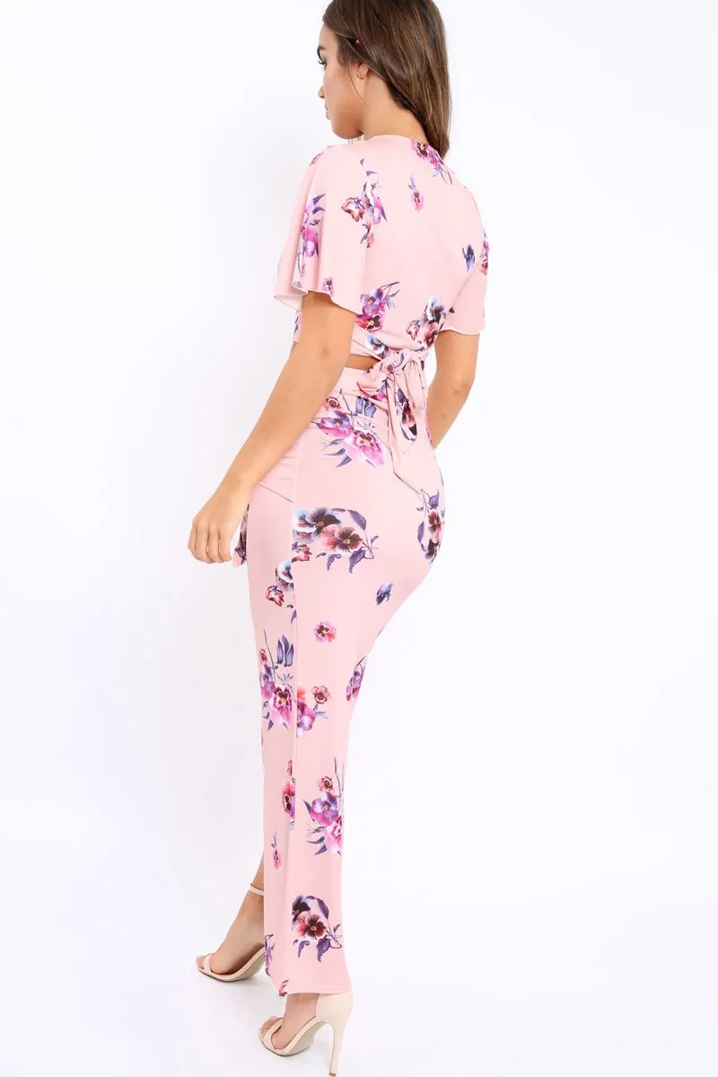 Pink Floral Print Co-ord Set - Shayna