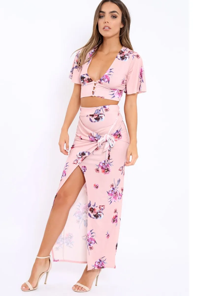 Pink Floral Print Co-ord Set - Shayna