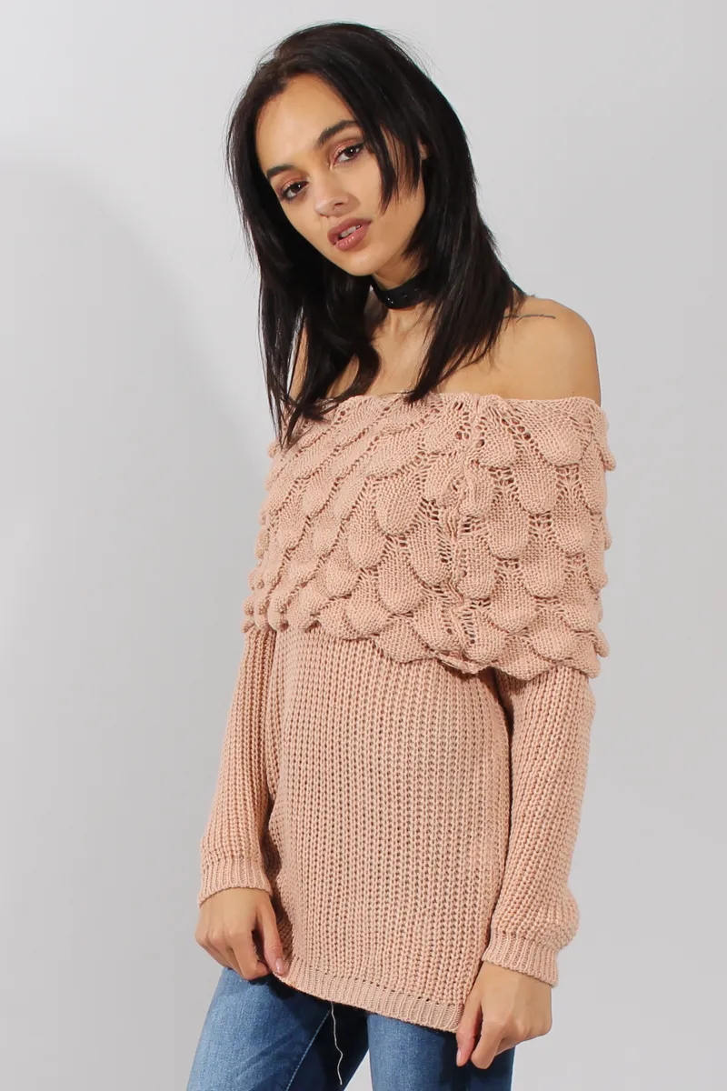 Pink Layer Bardot Jumper- Sammie