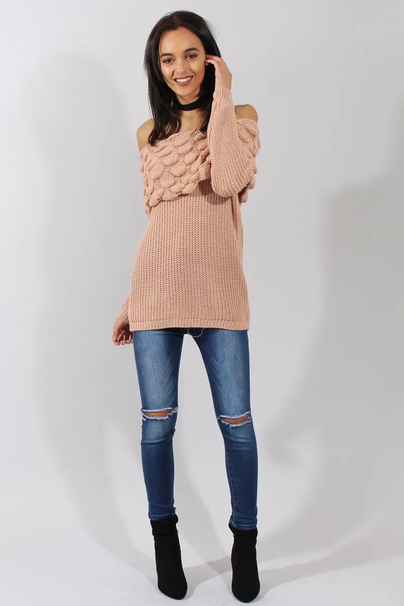 Pink Layer Bardot Jumper- Sammie