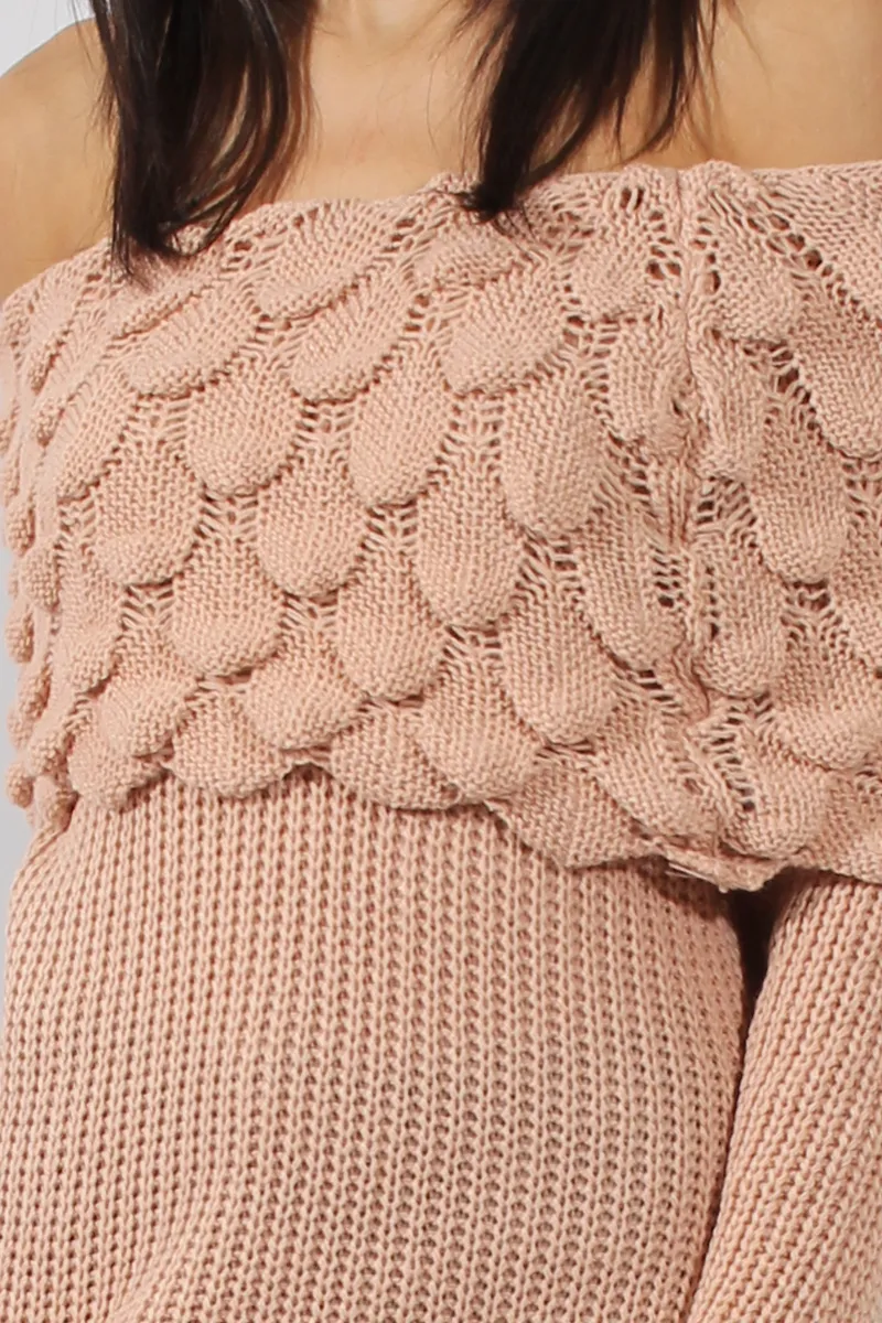 Pink Layer Bardot Jumper- Sammie