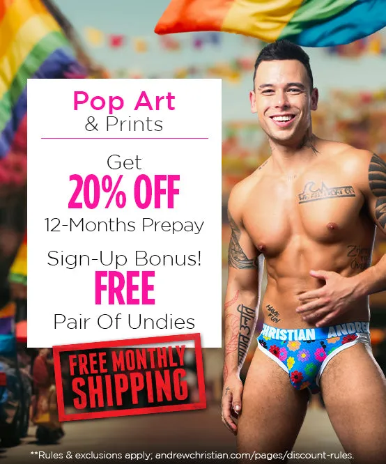 Pop Art & Prints Curated Underwear Club with FREE SHIPPING