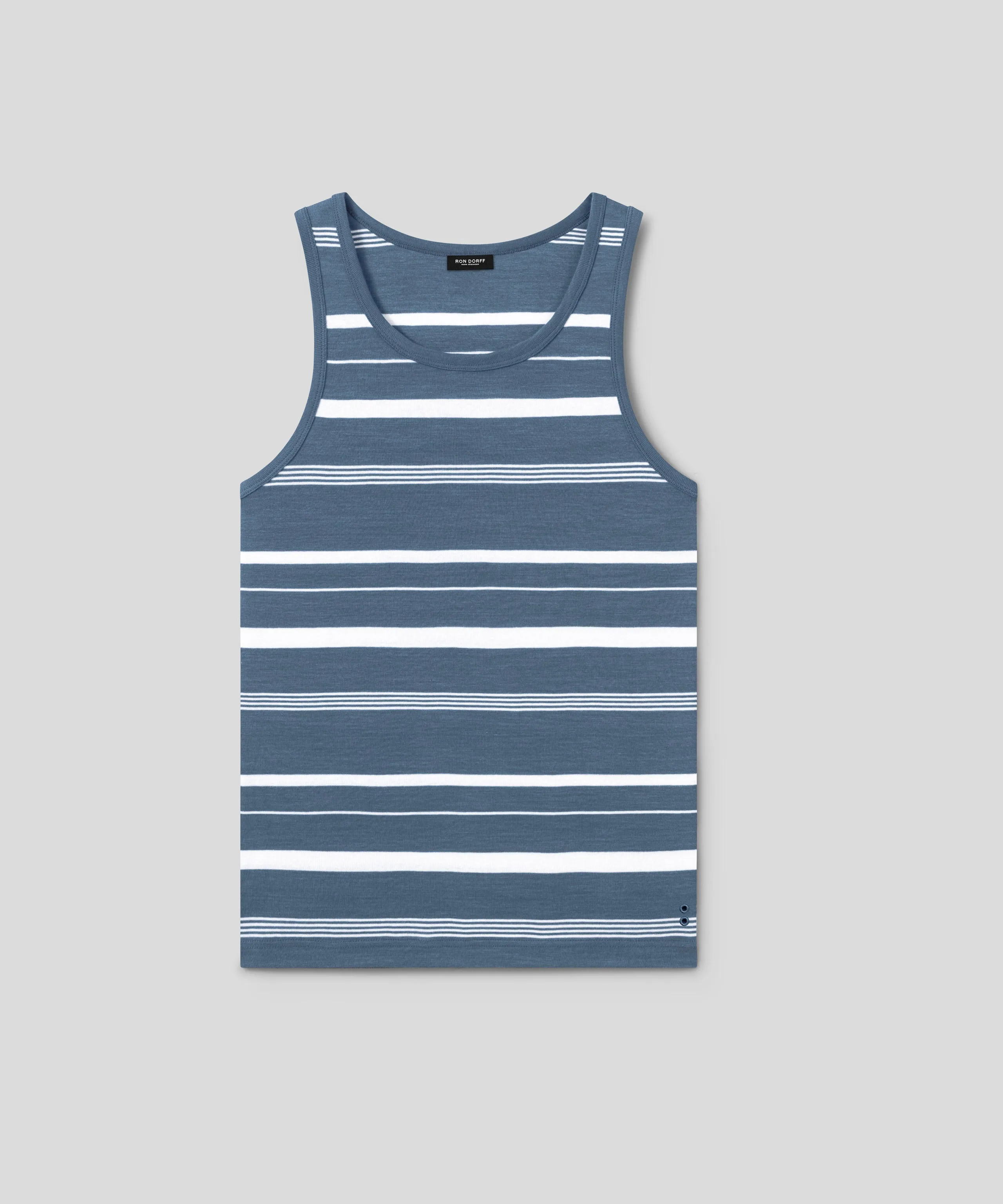 Ribbed Tank Top w. Irregular Stripes: Bering Sea