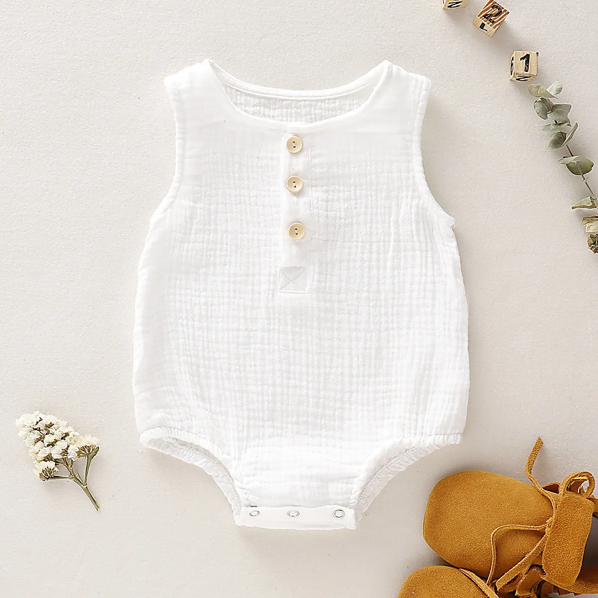 Romper Muslin Sleeveless Clothes