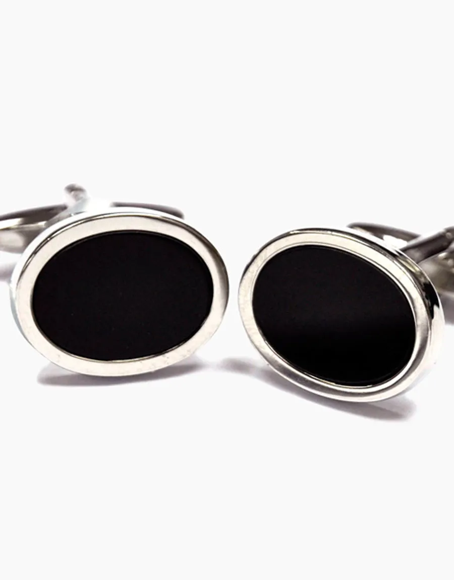 Round Black Cufflinks