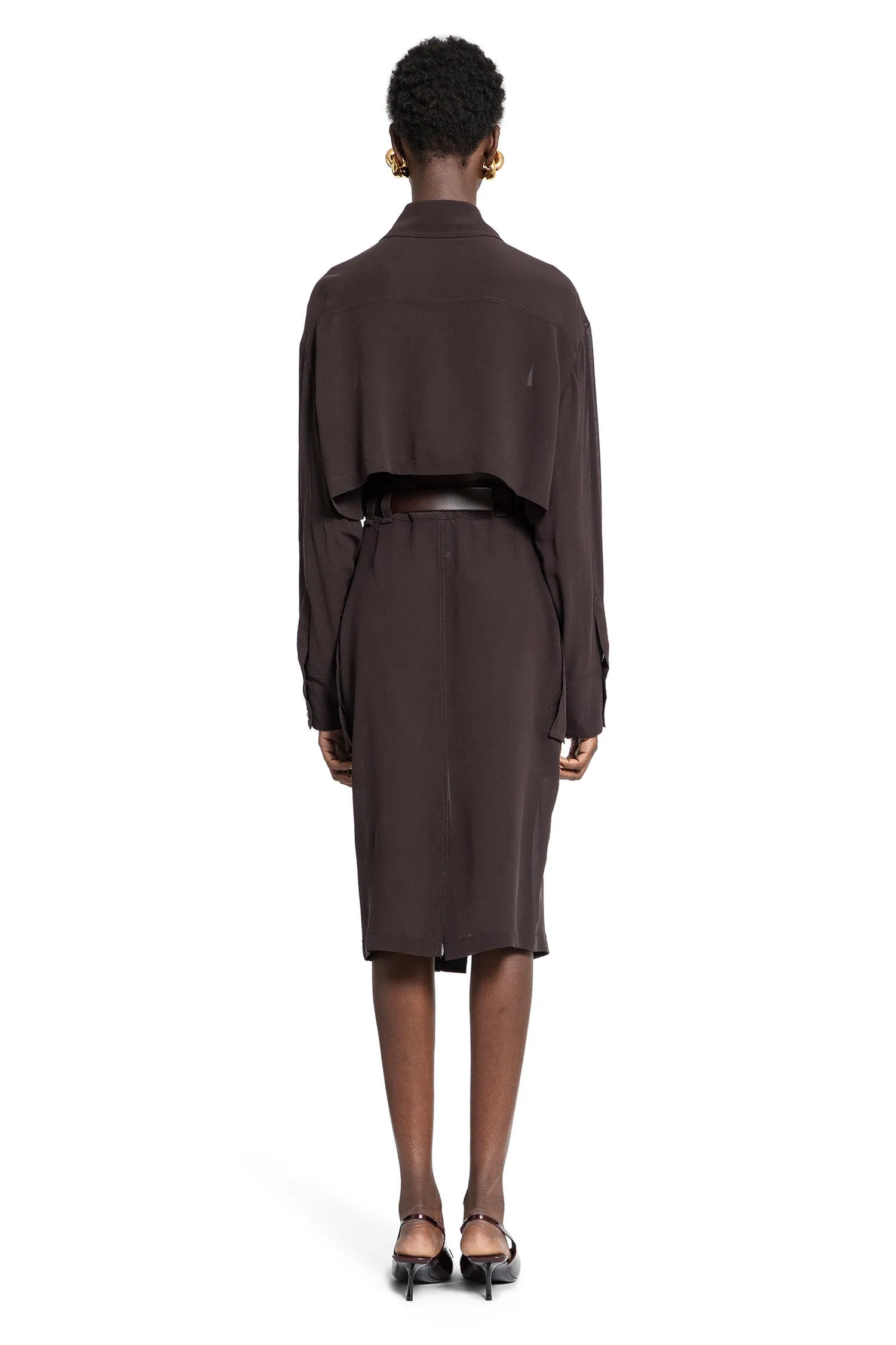 SAINT LAURENT WOMAN BROWN DRESSES