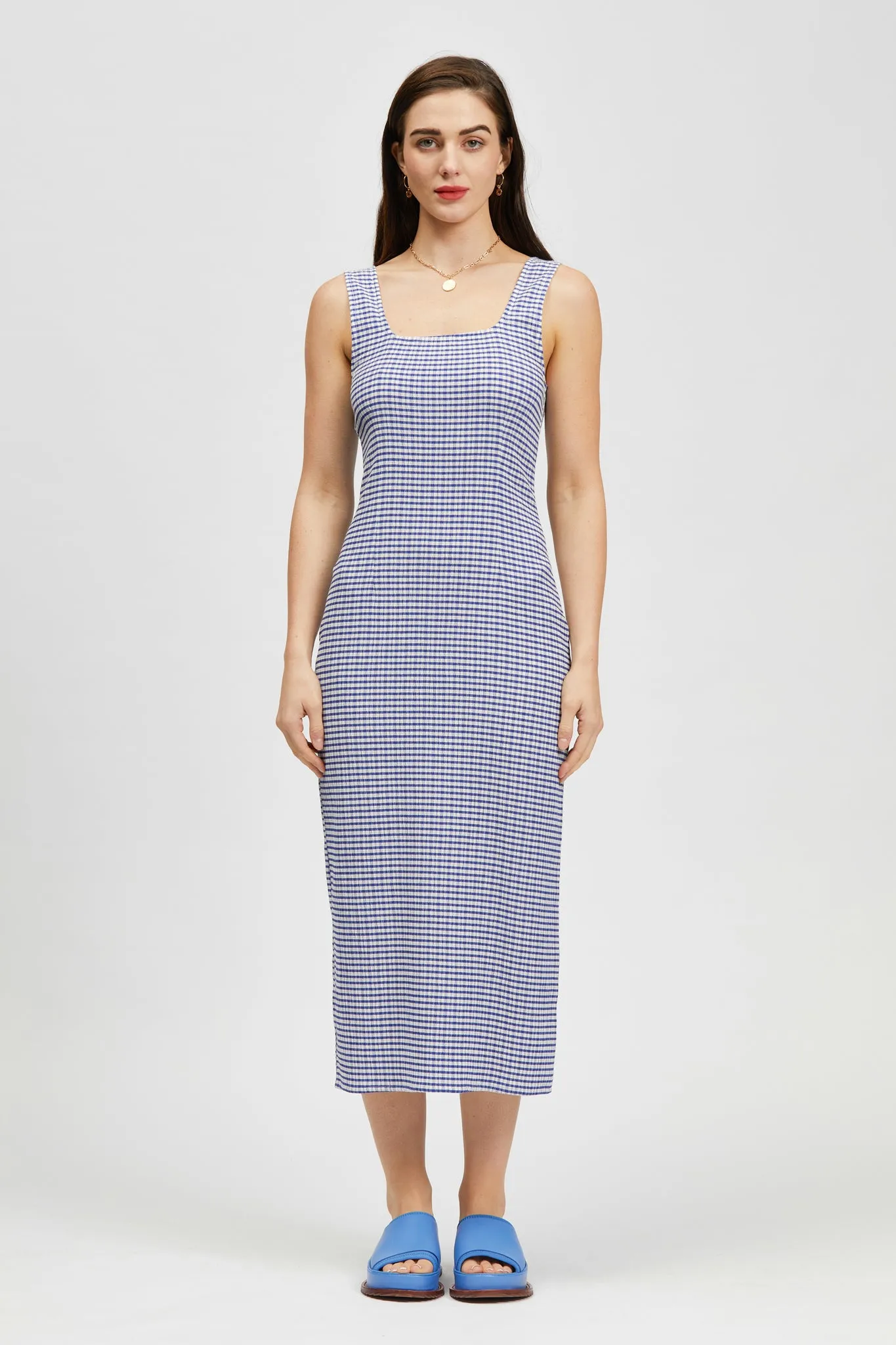 Sim Dress Blue/White Check