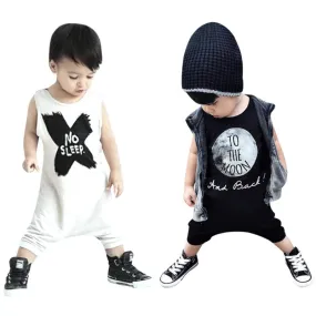 Sleeveless Letters Printed Costume