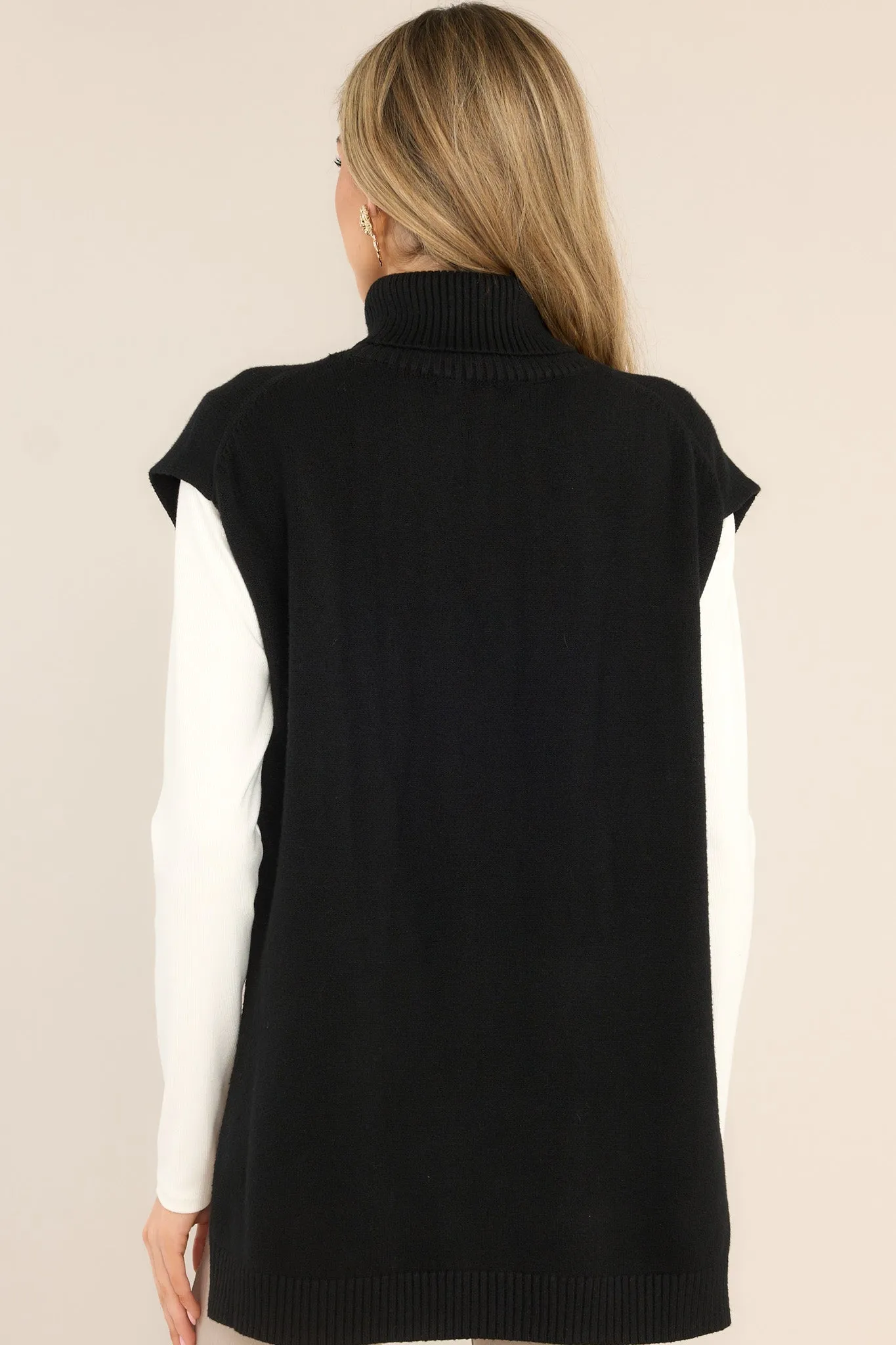 Standstill Black Turtleneck Sweater Vest