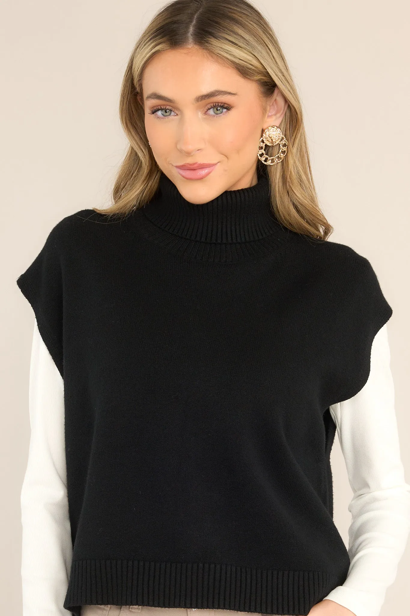 Standstill Black Turtleneck Sweater Vest