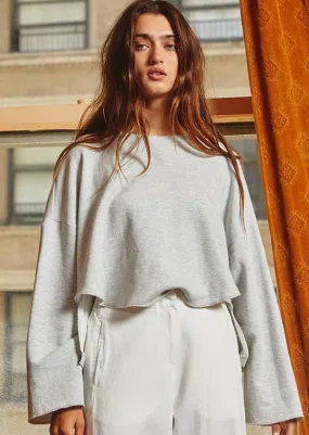 Staying In Hi-Low Cropped Sweatshirt