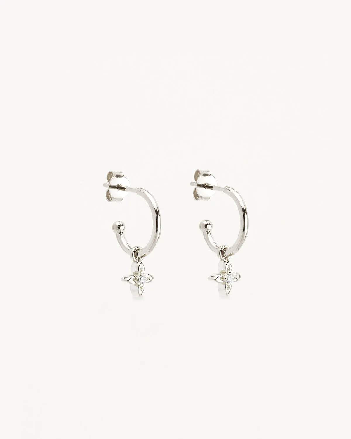 Sterling Silver Live in Light Hoop Earrings