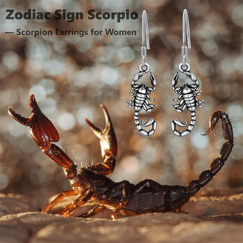 Sterling Silver Scortpion Drop Earrings