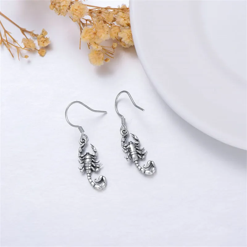 Sterling Silver Scortpion Drop Earrings