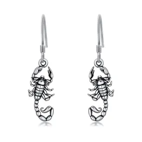 Sterling Silver Scortpion Drop Earrings