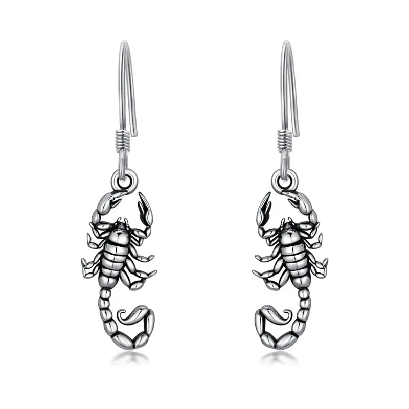 Sterling Silver Scortpion Drop Earrings