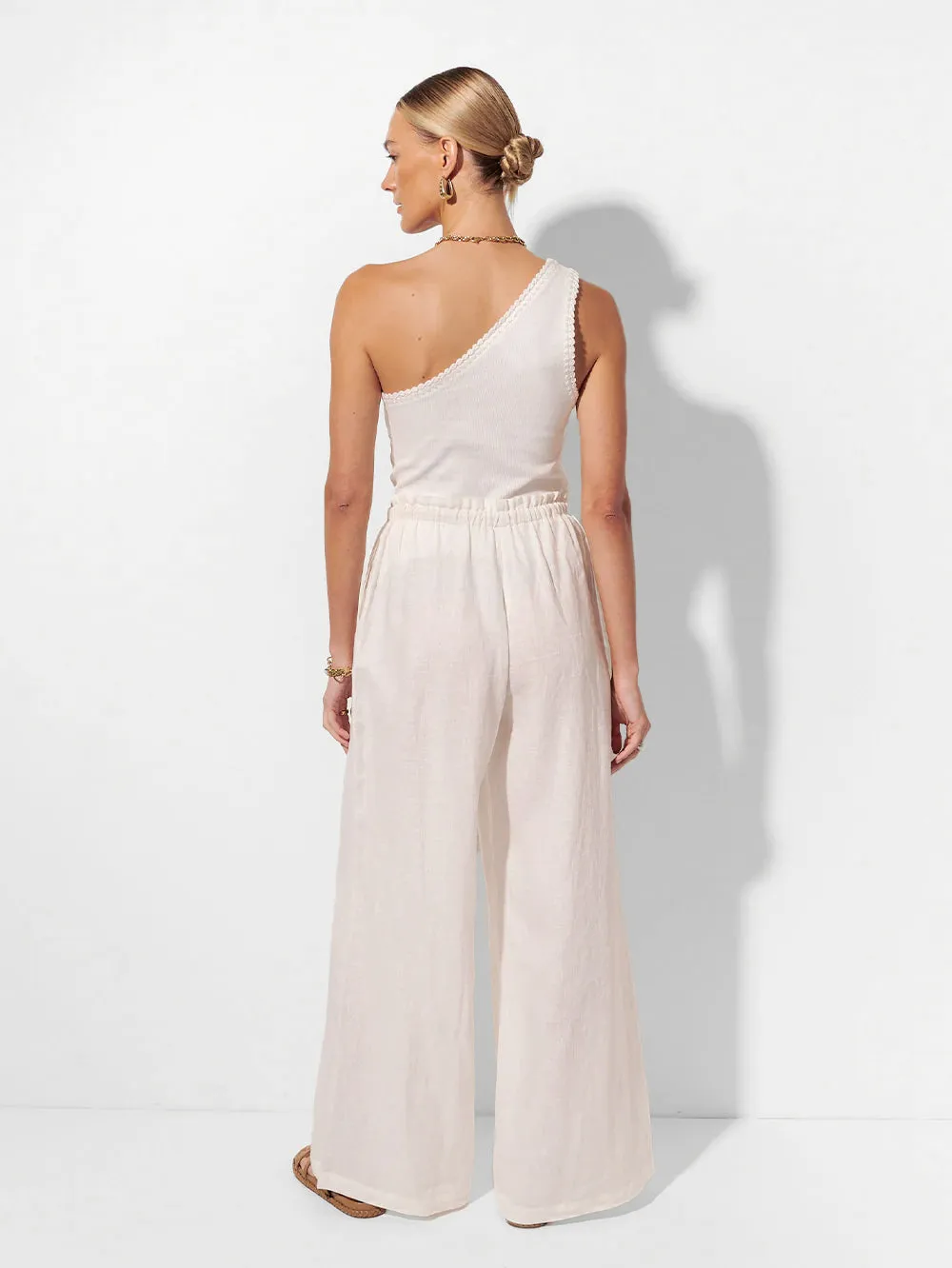 Tallulah One Shoulder Tank - Ivory