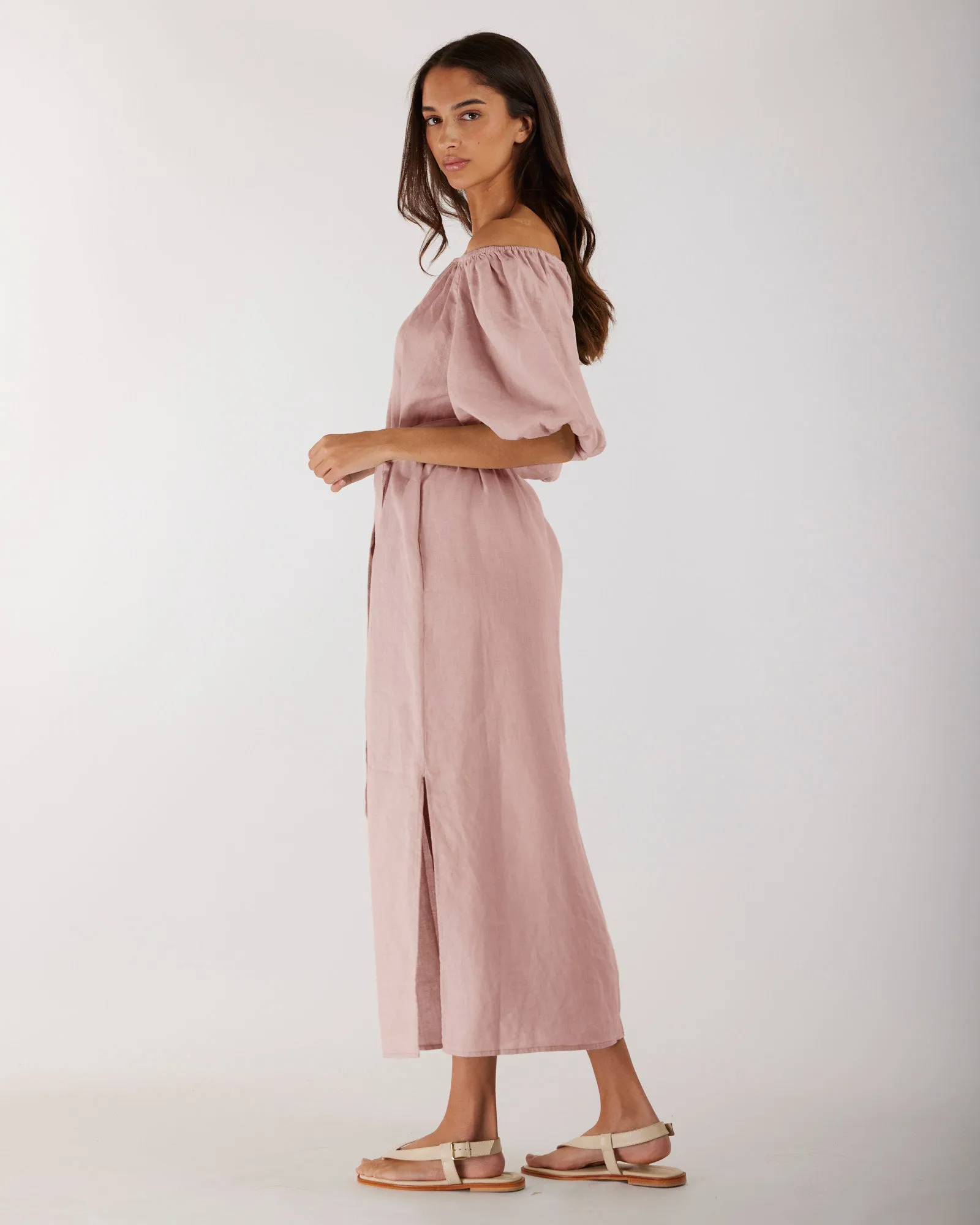 Wren Linen Maxi Dress - Peony