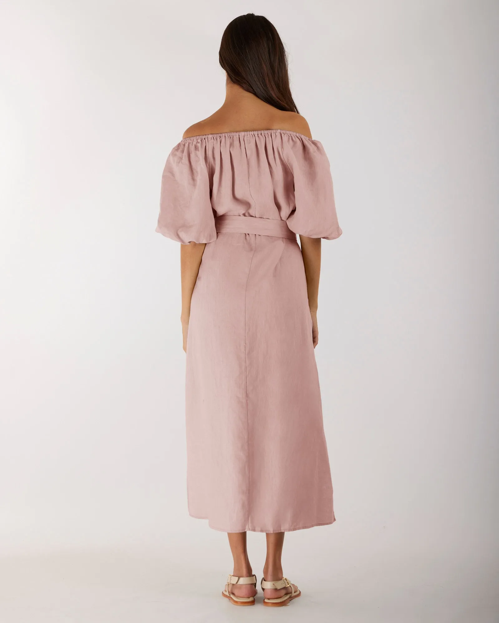 Wren Linen Maxi Dress - Peony