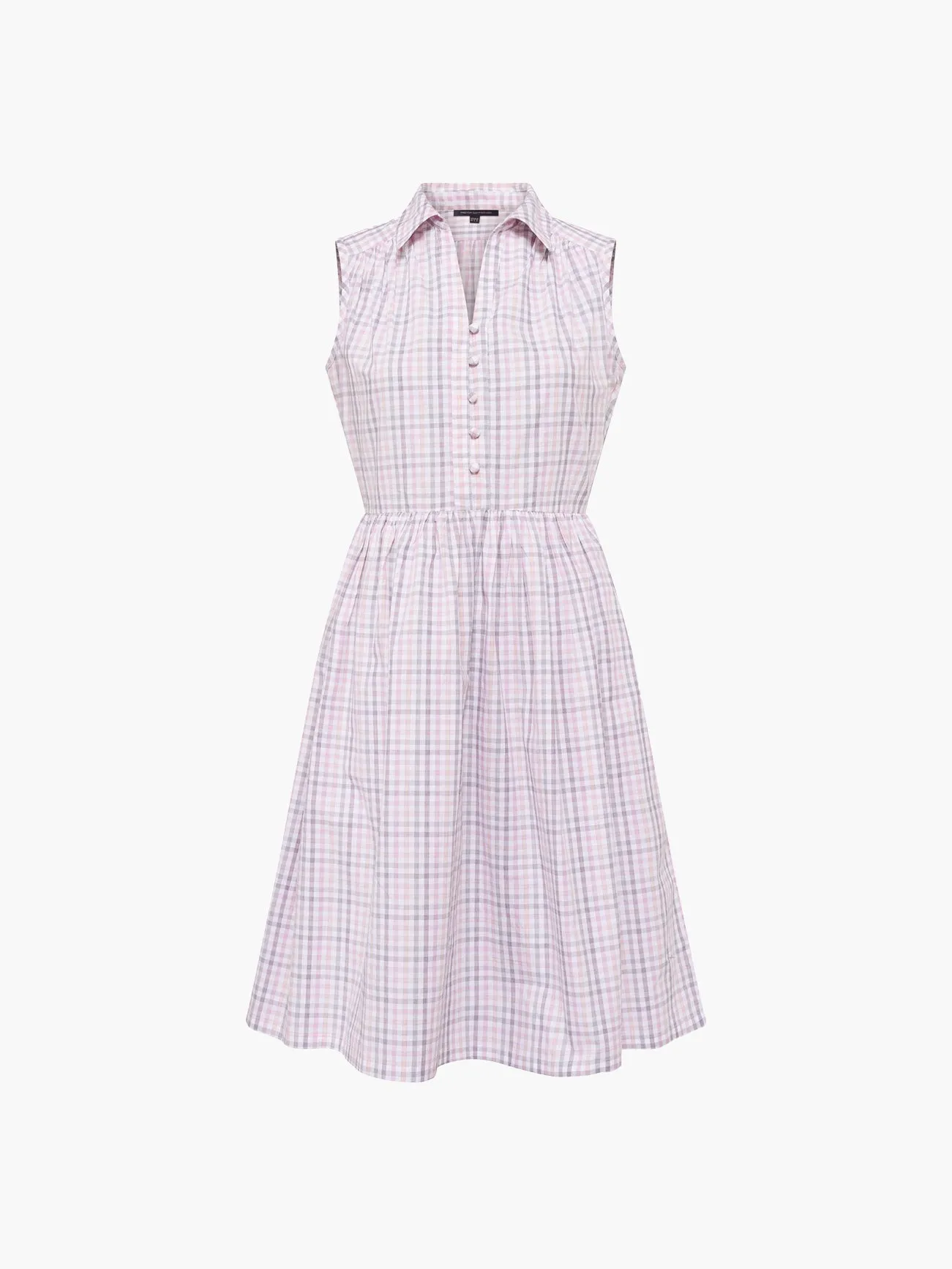 Yaki Organic Check Sleeveless Shirt Dress